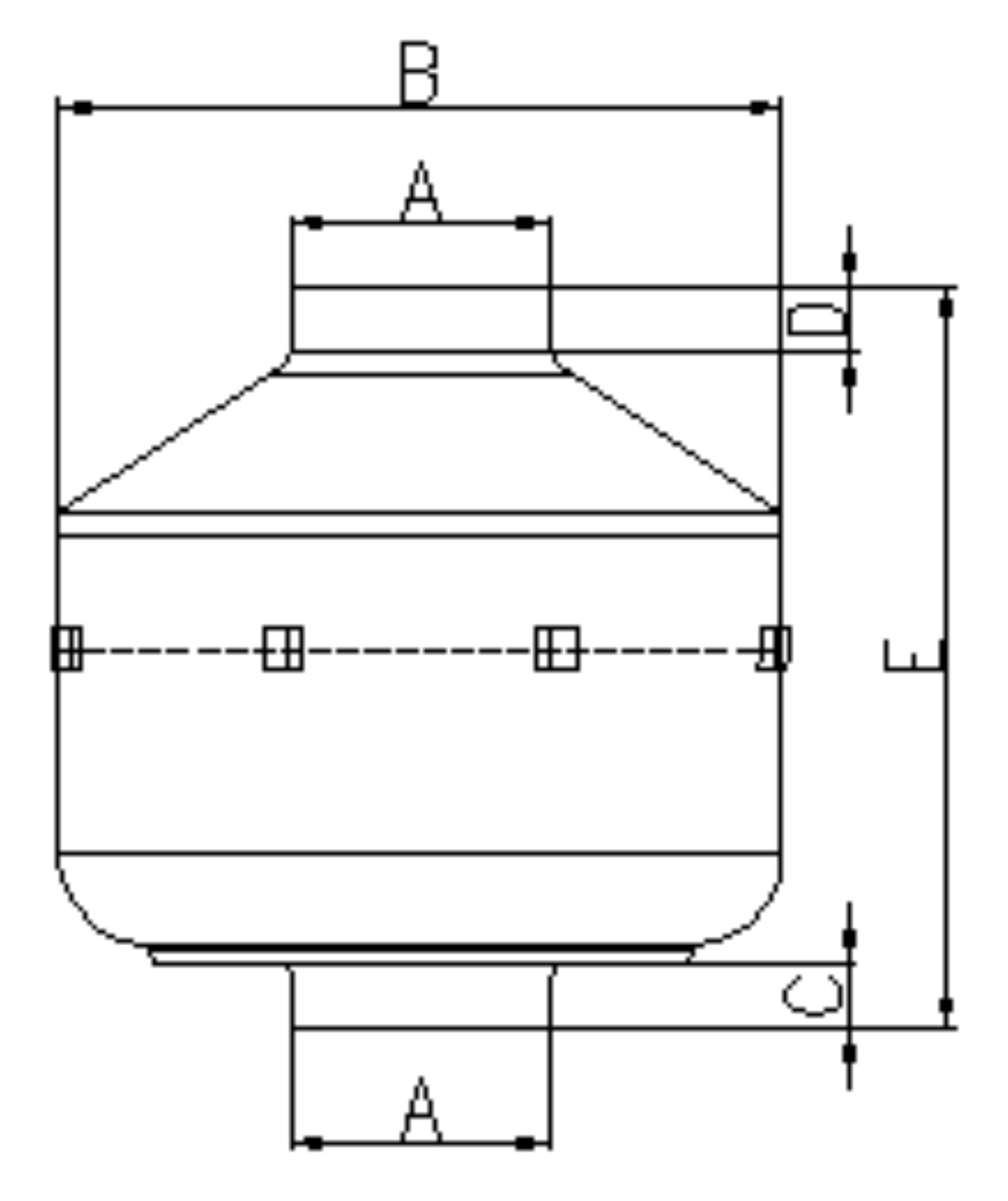 铁壳后倾式圆形管道91香蕉视频在线播放外形尺寸图